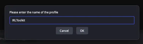 OBS New Profile